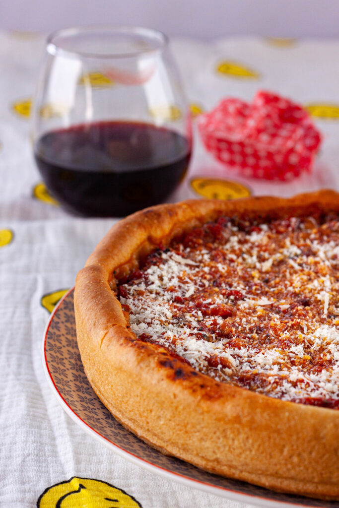 Chicago-style deep-dish pizza
